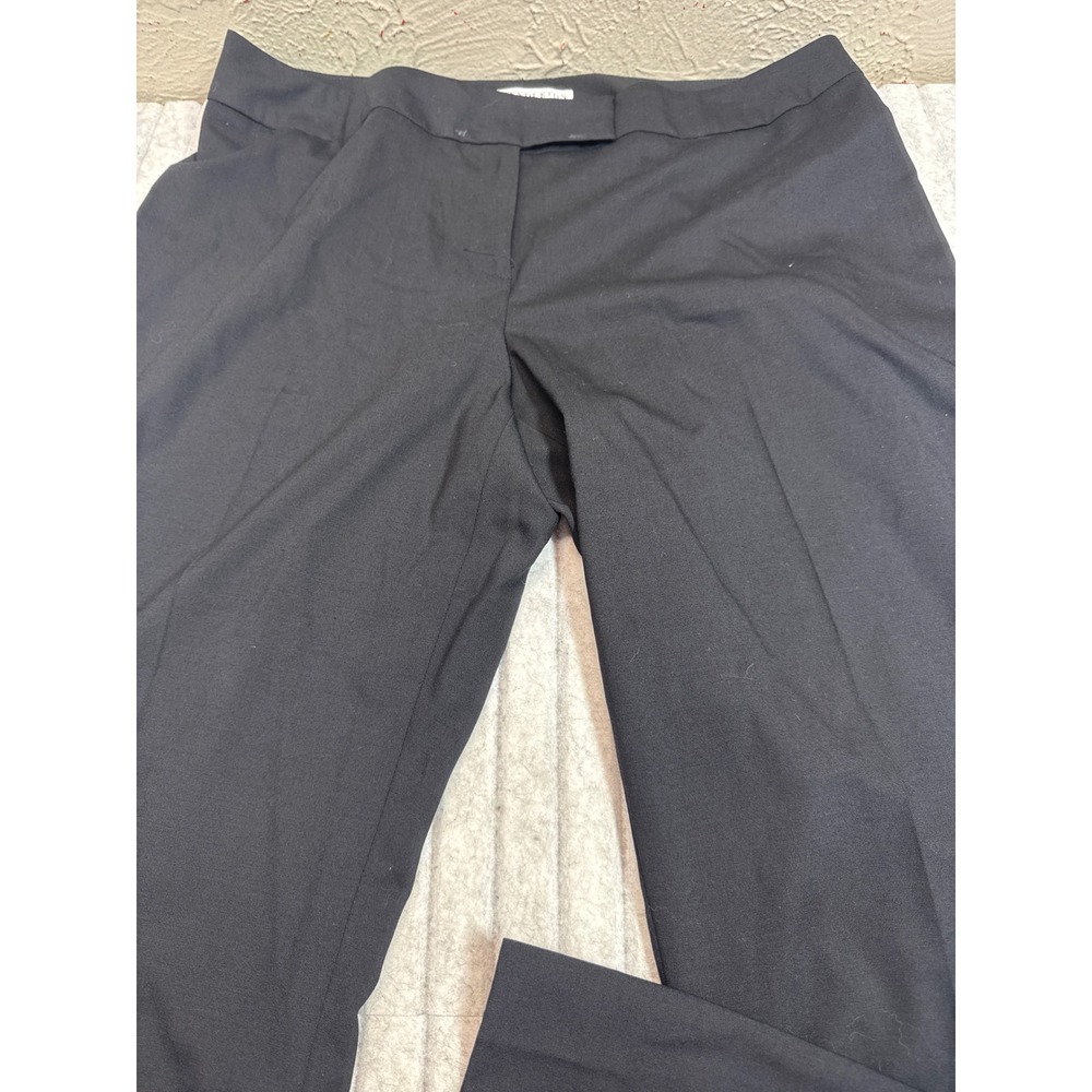 Pendleton Black Virgin Wool Lycra Wide Leg Dress Pants Trousers Womens 16